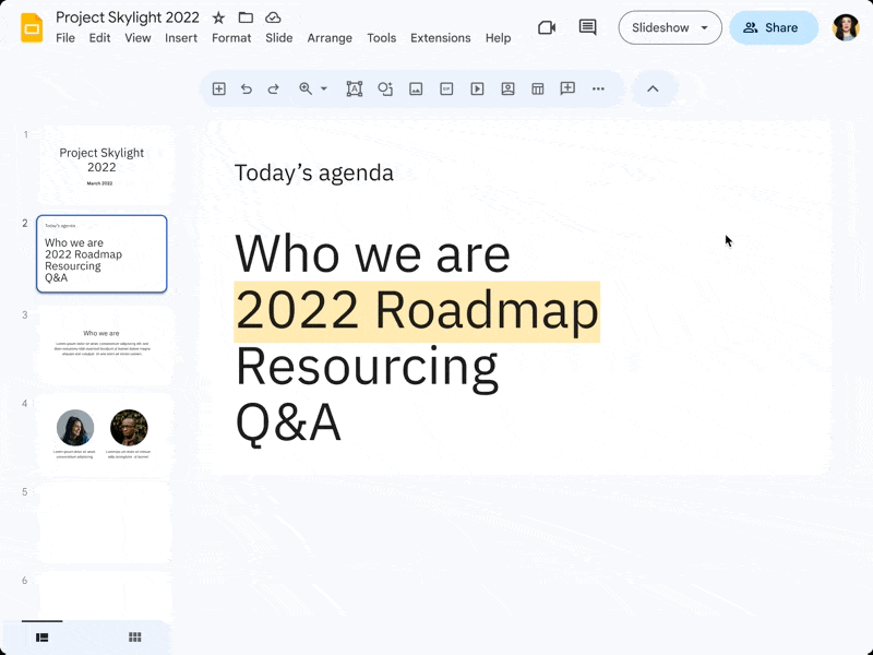 Animated Request Access flow inside Google Slides